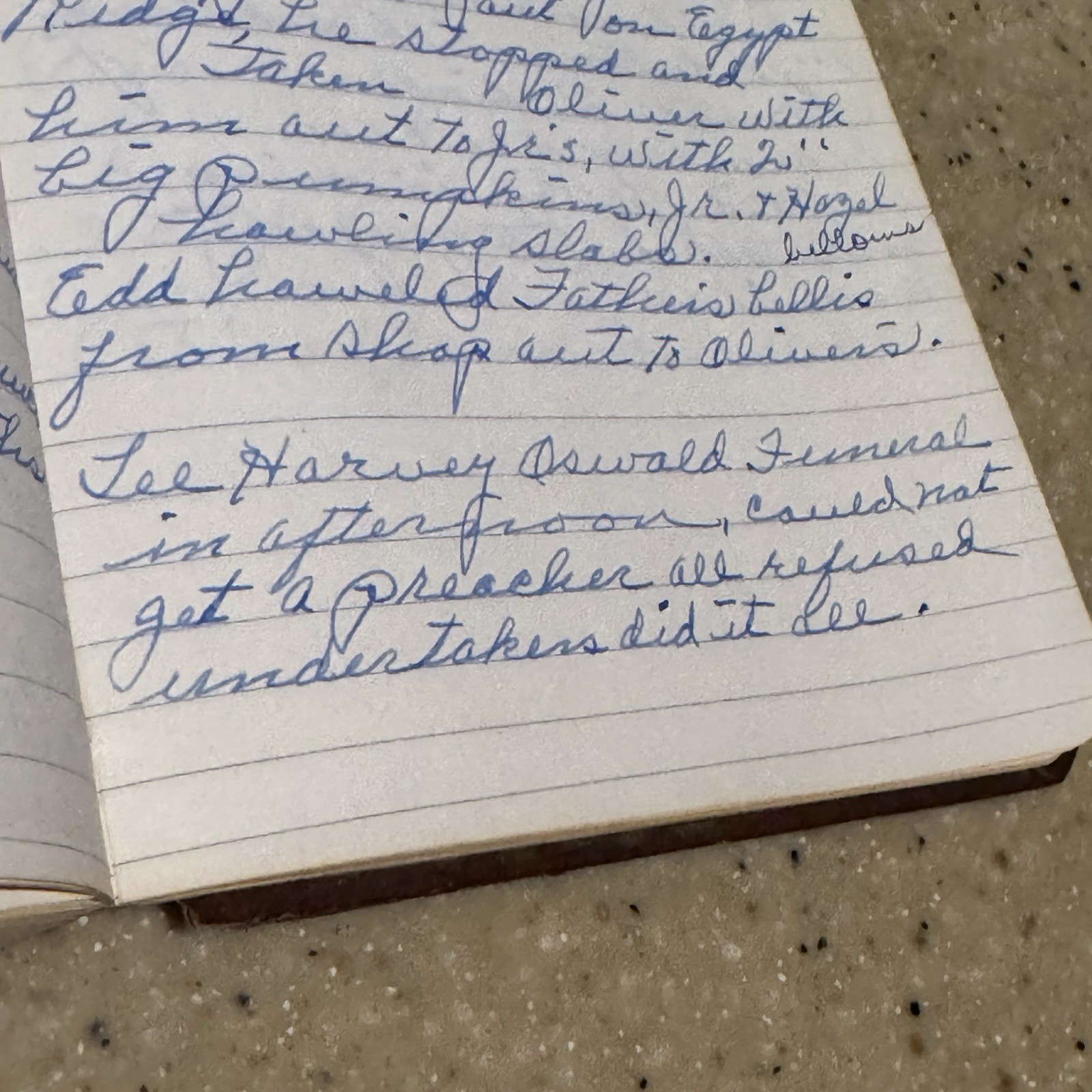 VTG Diary Handwritten JFK President John Kennedy Death Jack Ruby Womans Journal