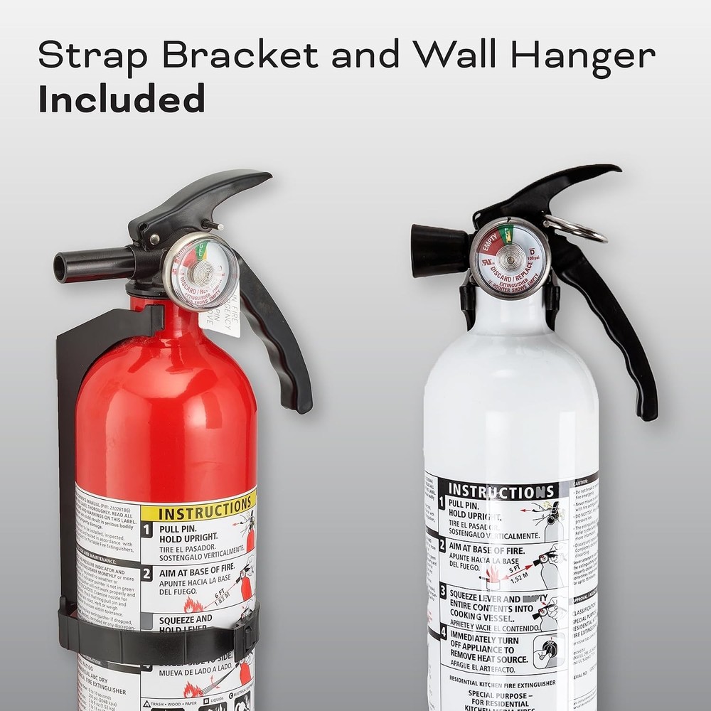Essential Kitchen Fire Extinguishers: 2 Pack with Wall Mount Brackets Included