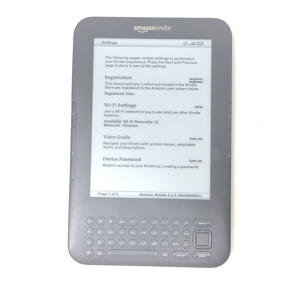 Amazon Kindle Keyboard 3rd Generation 2GB Wi-Fi 6in - Grey