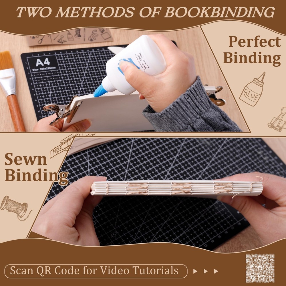 145Pcs Book Binding Kits for Beginners, Book Making Kit Bookbinding Supplies ...