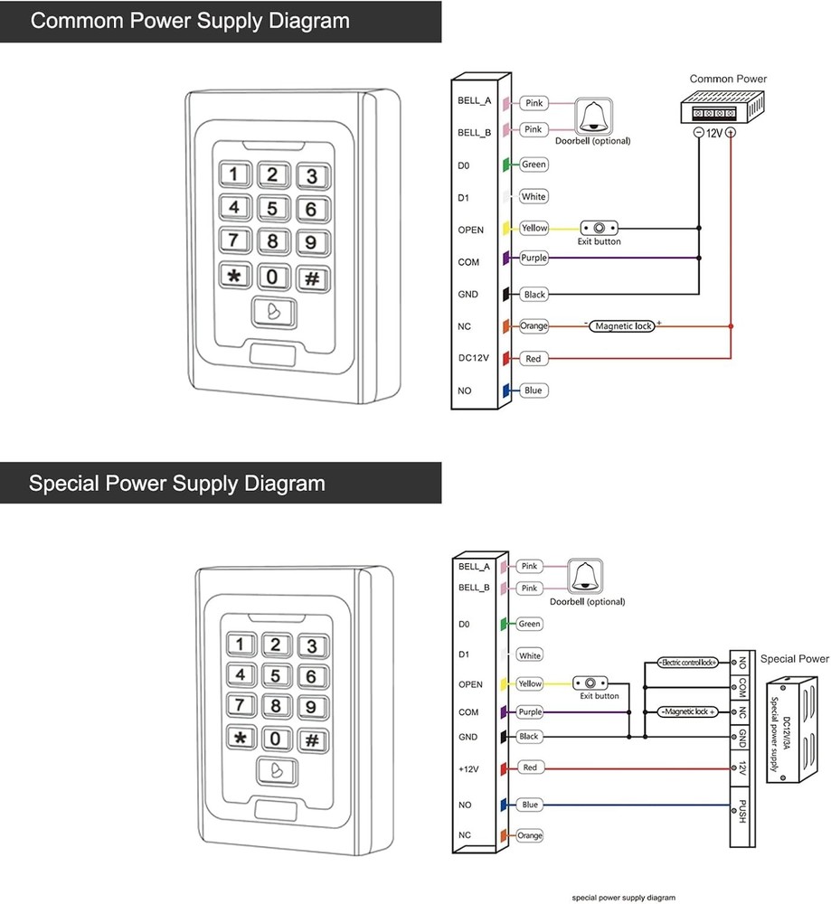 Wired Access Control Keypad Waterproof Keyless Entry System for Garage Door