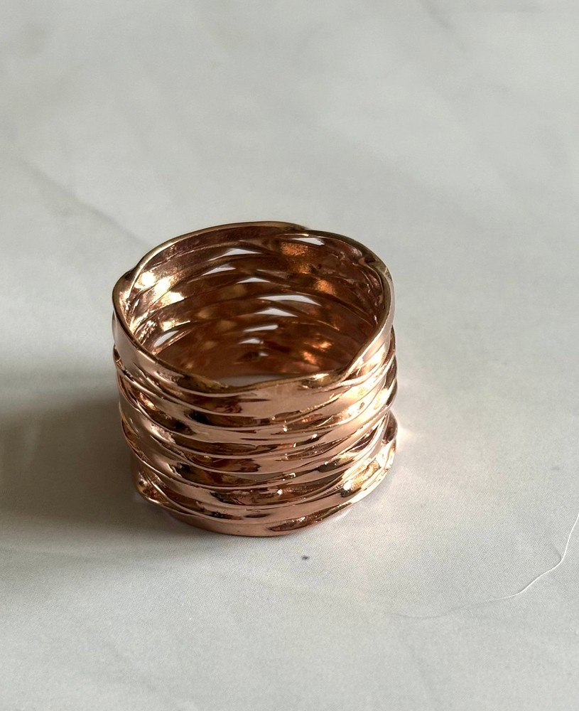 14 Karat Rose Gold Wide Textured Ring