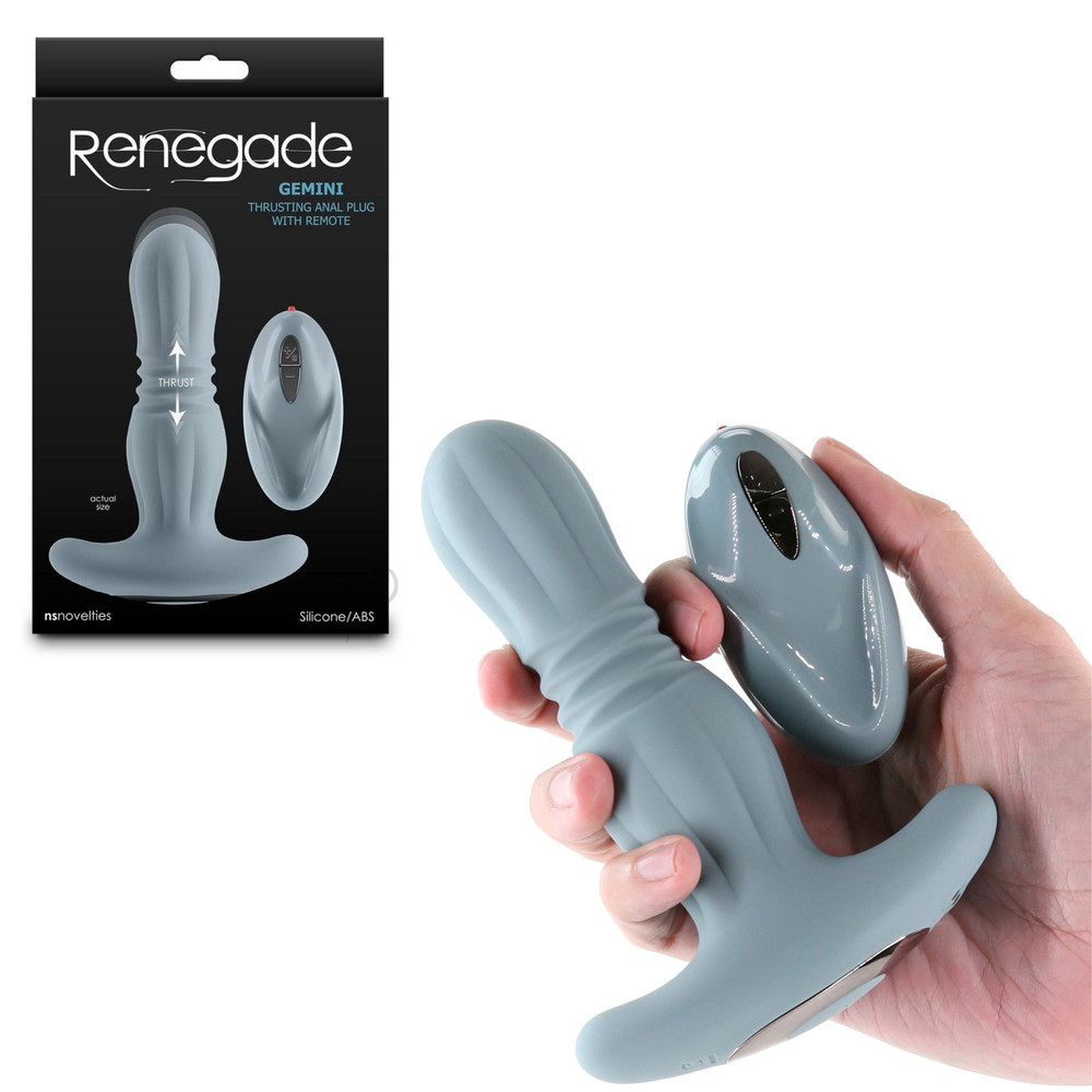 Rechargeable Waterproof Silicone Thrusting & Vibrating Anal Plug With Remote