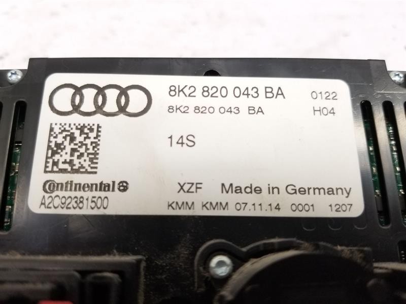 2015 AUDI A4 HEATER CONTROL PANEL ASSEMBLY 8K2820043