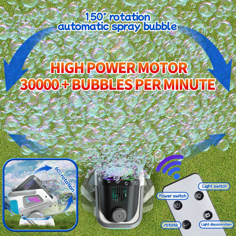 2025 Upgraded Version of the Bubble Machine with Remote Control, Automatic Rotat