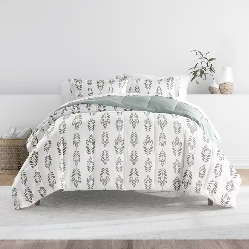 Patterned Reversible Microfiber All Season Down-Alternative Ultra Soft King Comf