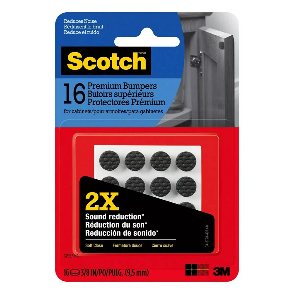 Scotch 16pk Premium Bumpers Black 2 Pack