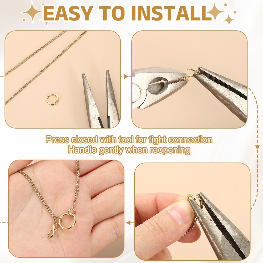 20 Pcs Locking Jump Rings 14mm Round Twist Clasp Silver