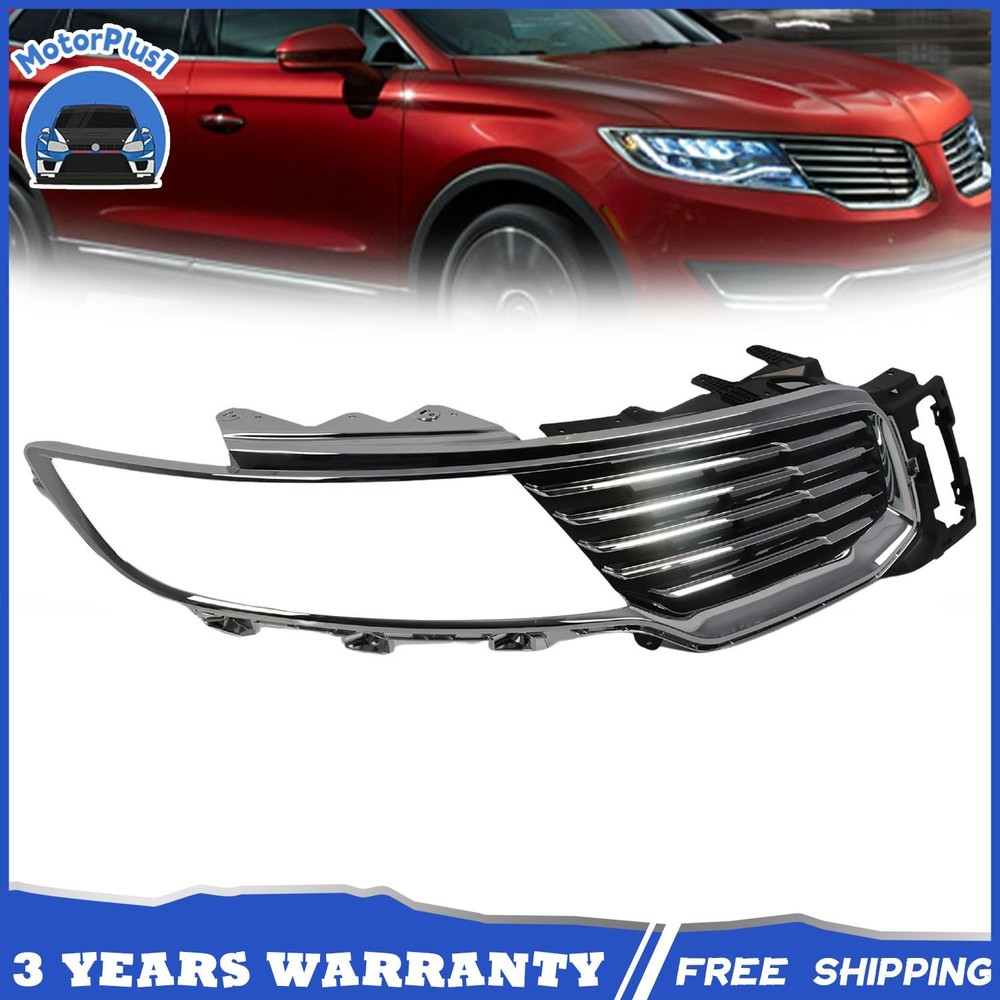 For Lincoln MKX 2016-2018 Grill Passenger Side Front Upper Grille Insert Chrome