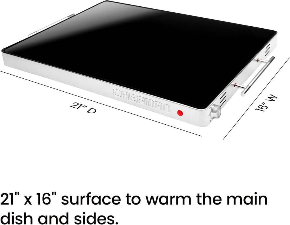 Electric Warming Tray with Adjustable Temperature Control, Perfect for Buffets,
