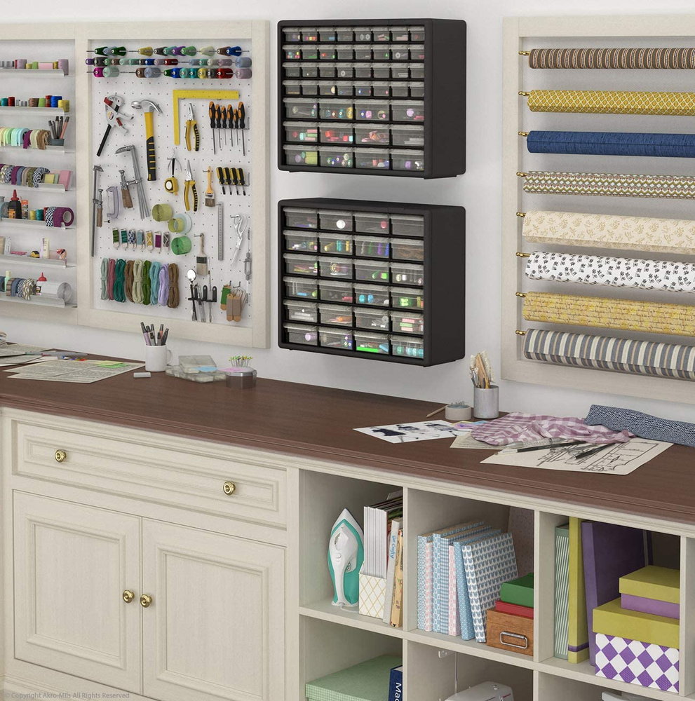 24-Compartment Drawer Bin Hardware Tool Organizer Garage Storage Plastic Cabinet