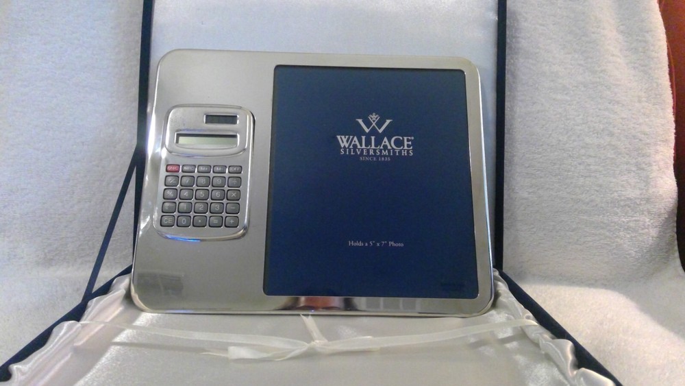 Wallace Silversmiths Silver Plated (Removeable Calculator) Frame Gift Set