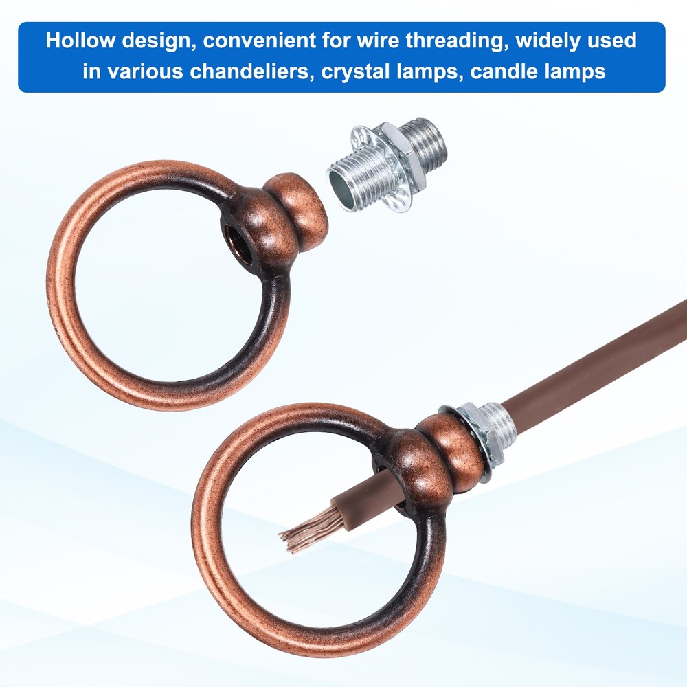8kg M10 2x2.3" Thread Lifting Eye Nut Holder Hook Ring Red Copper
