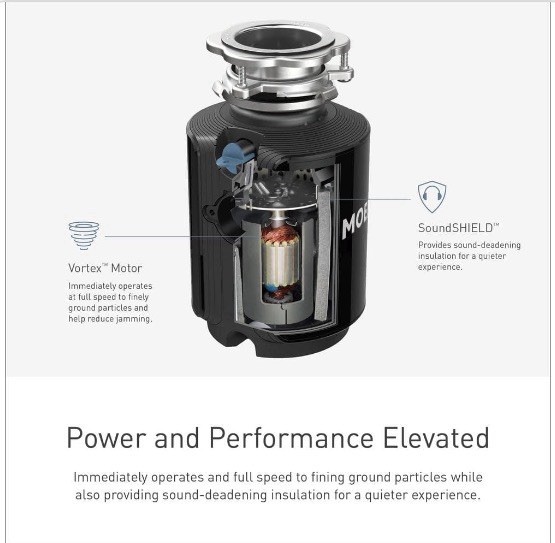 NEW MOEN Host Series 3/4-HP Continuous Feed Space Saving Garbage Disposal