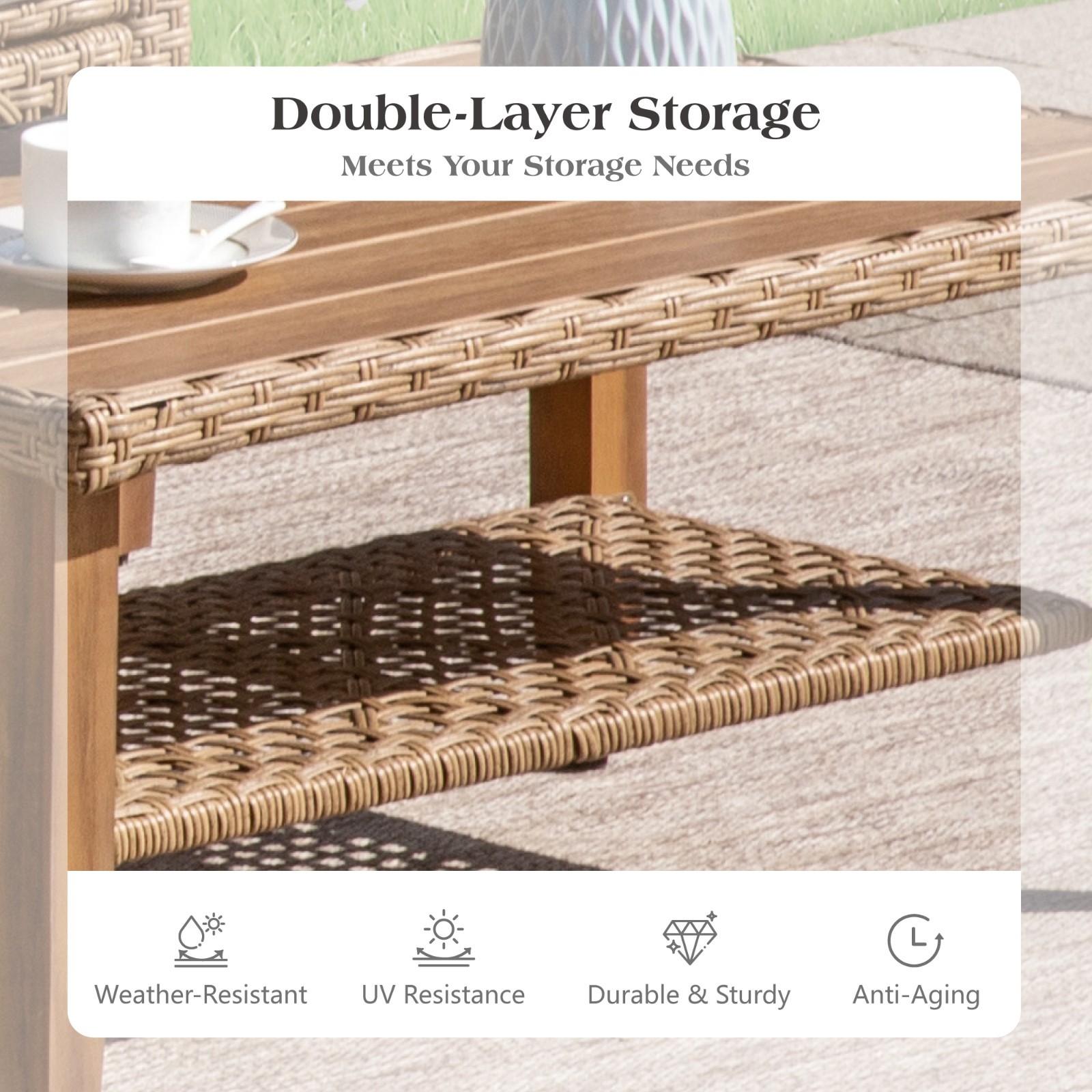 Outdoor Furniture Rattan Patio Furniture Set Patio Conversation Set Wicker Sofa