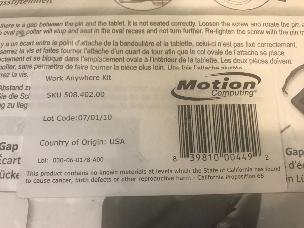 Motion Computing J3400 Work Anywhere Kit Case & Strap (508.402.00)