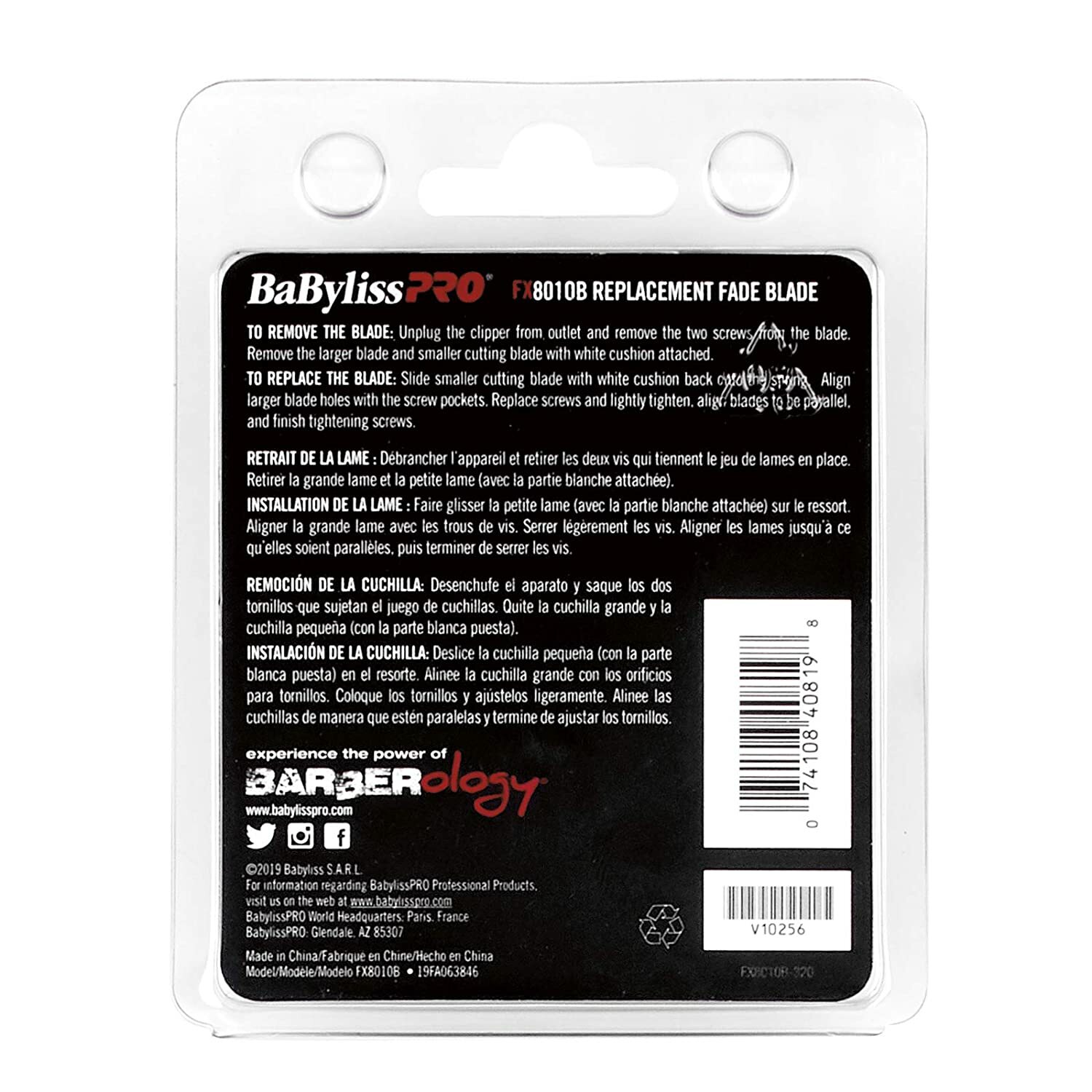 Babyliss Pro FX8010B Graphite FADE Blade for FX880, FX870RG, FX870G Clippers Men