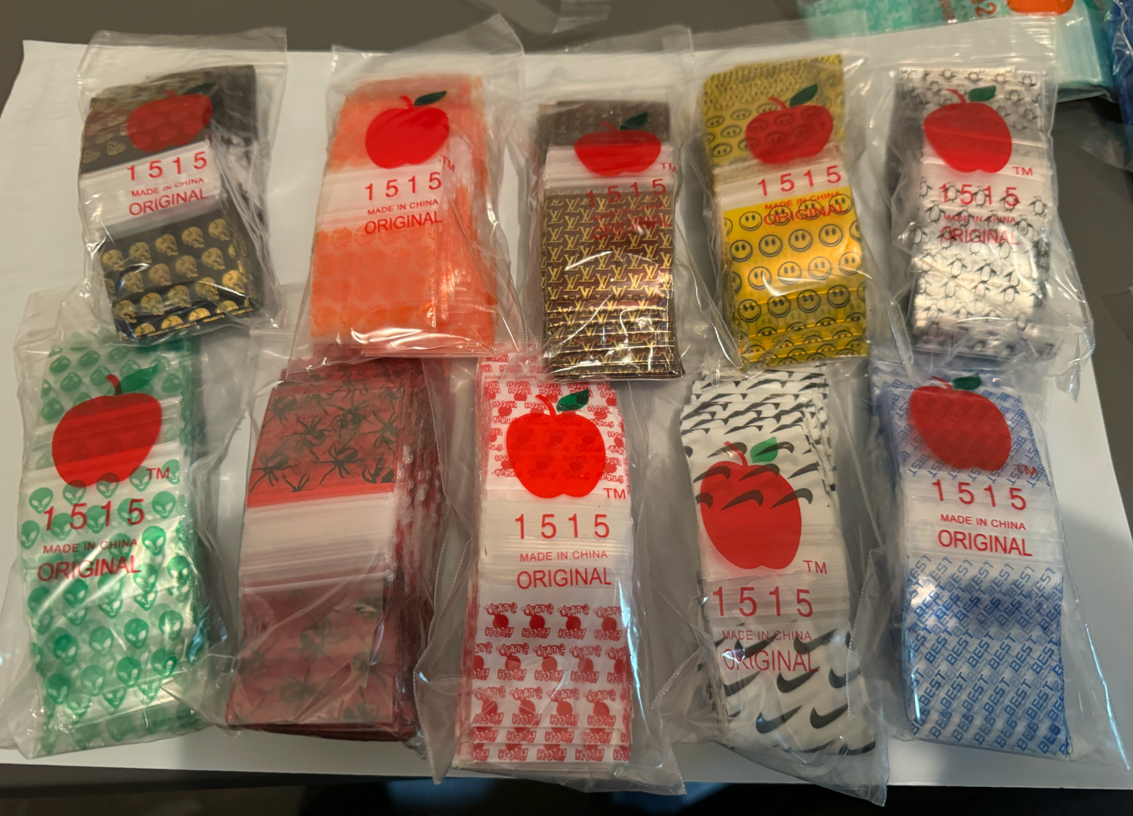 10,000pcs BULK DIME BAGS 1.5" x 1.5" ALL PREMIUM PATTERNS! 10+ STYLES!