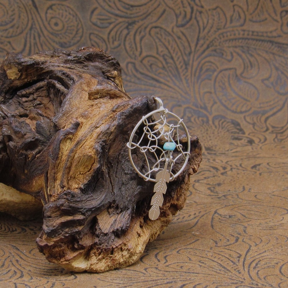 *Sterling Silver Turquoise Dreamcatcher Pendant