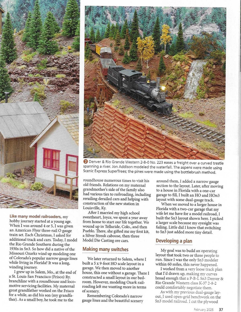 Model Railroader Feb. 2025 N Scale T-Track Module Kits Scenery Structures