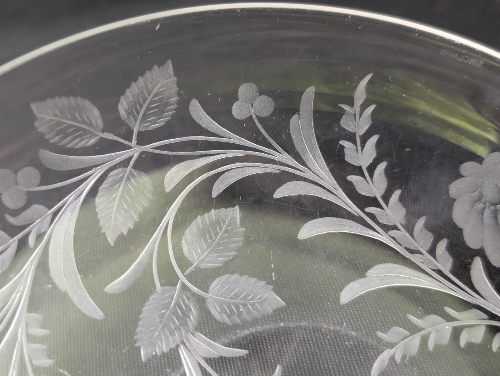 Sinclaire Intaglio Etched 6" Shallow Bowl Dish ANTIQUE American Brilliant