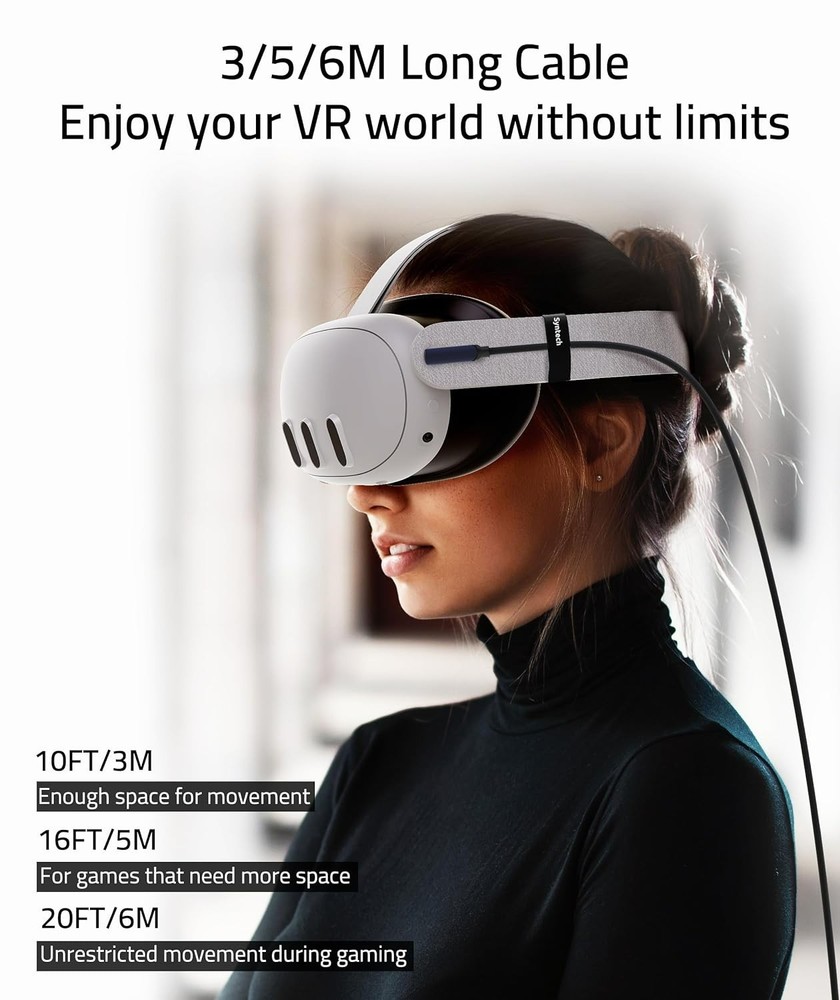 16 FT USB 3.0 VR Link Cable - Ultimate Freedom for Meta Quest Users