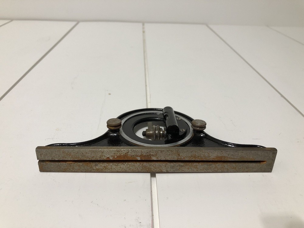Vintage Starrett #490 Protractor Head With Bubble Level