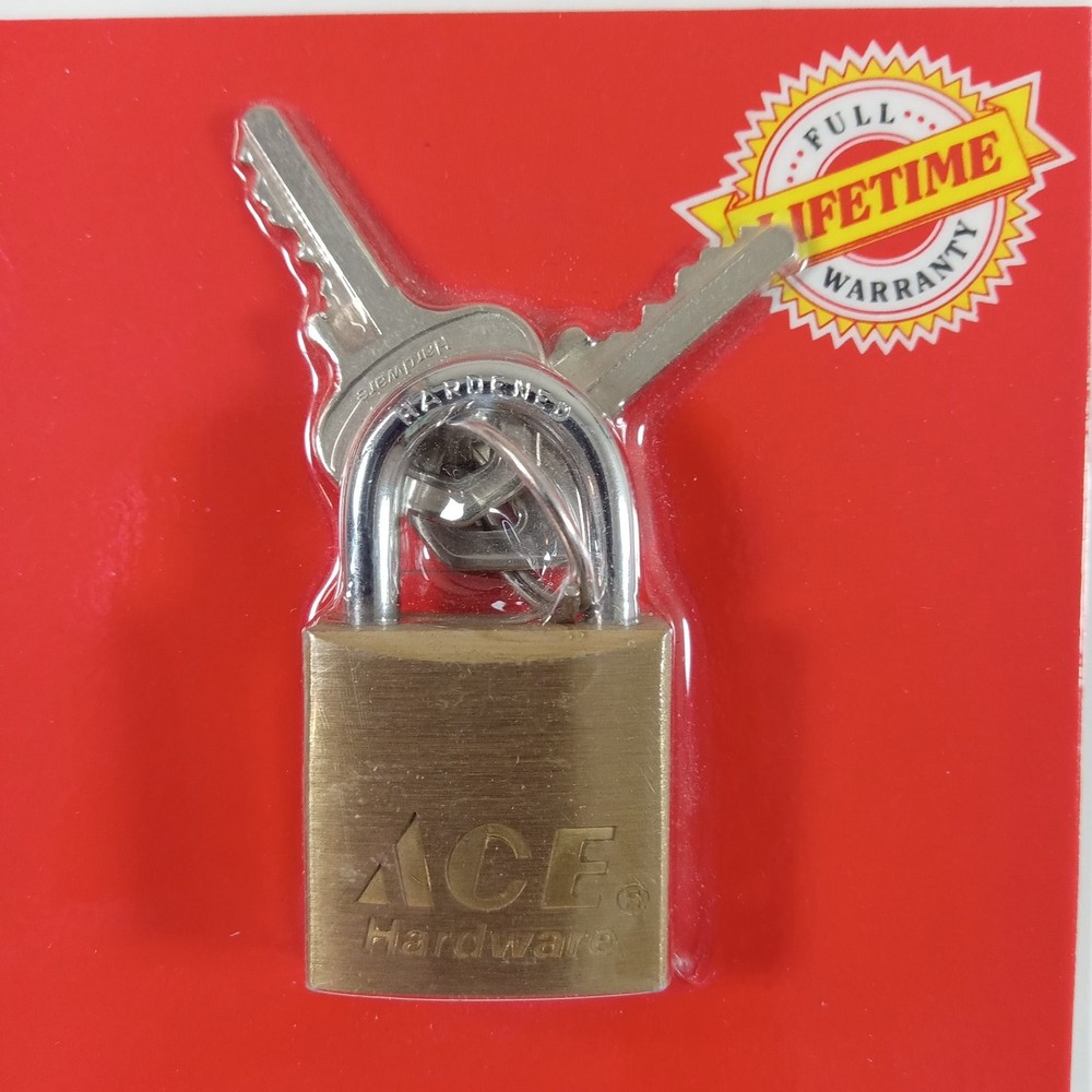 ACE 54539 Padlock 1" Solid Brass High Security Hardware