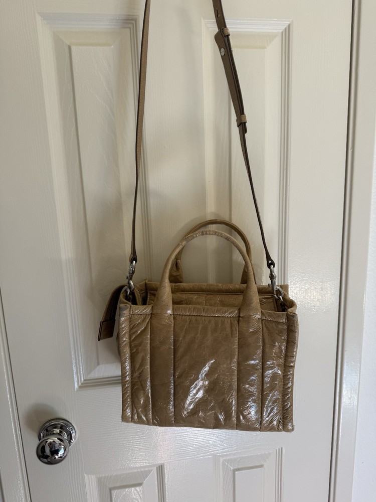 Marc Jacob’s The Tote Bag crinkle Tan Leather