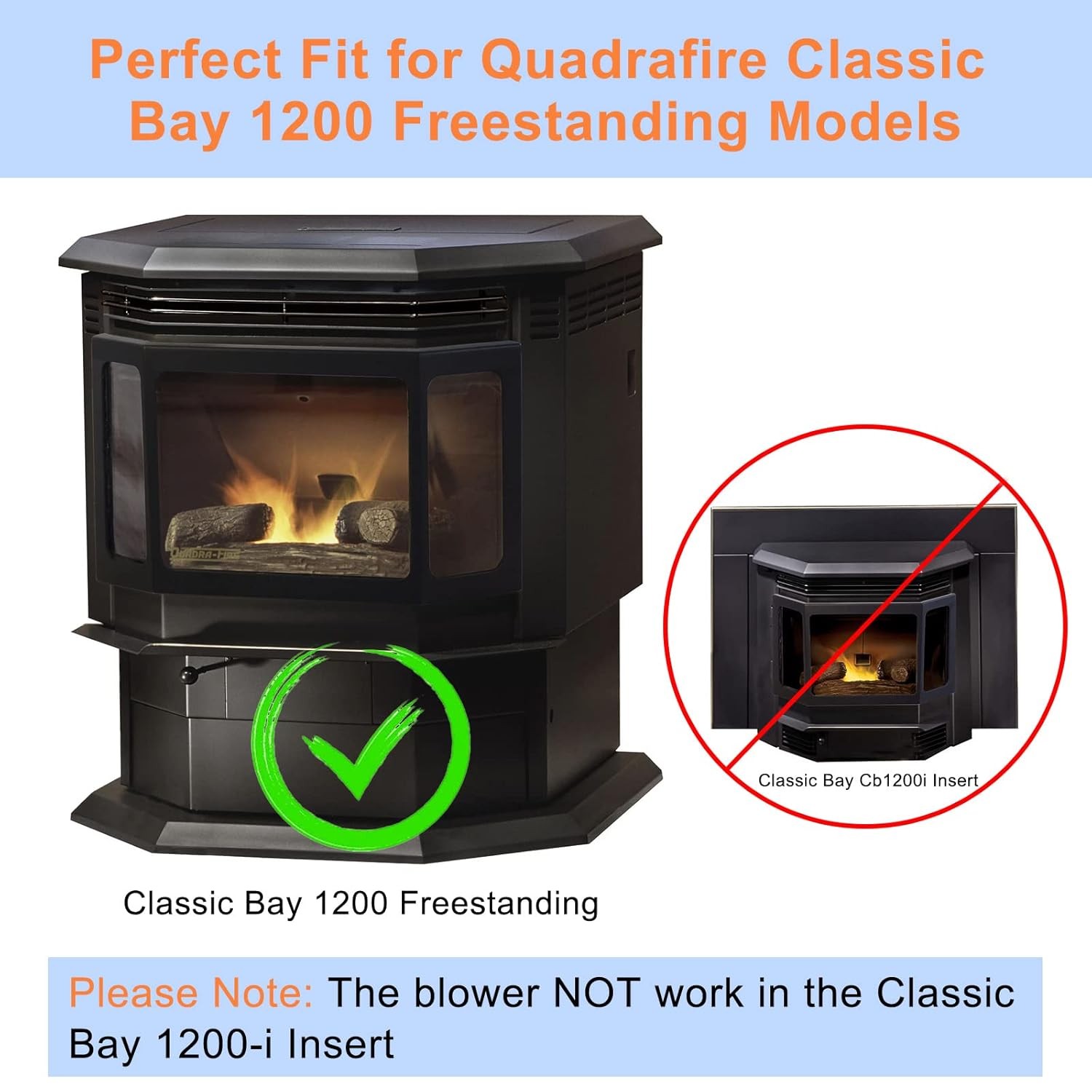 For QuadraFire Classic Bay 1200 FS Freestanding 812-3370 &812-3381 Pellet Stoves