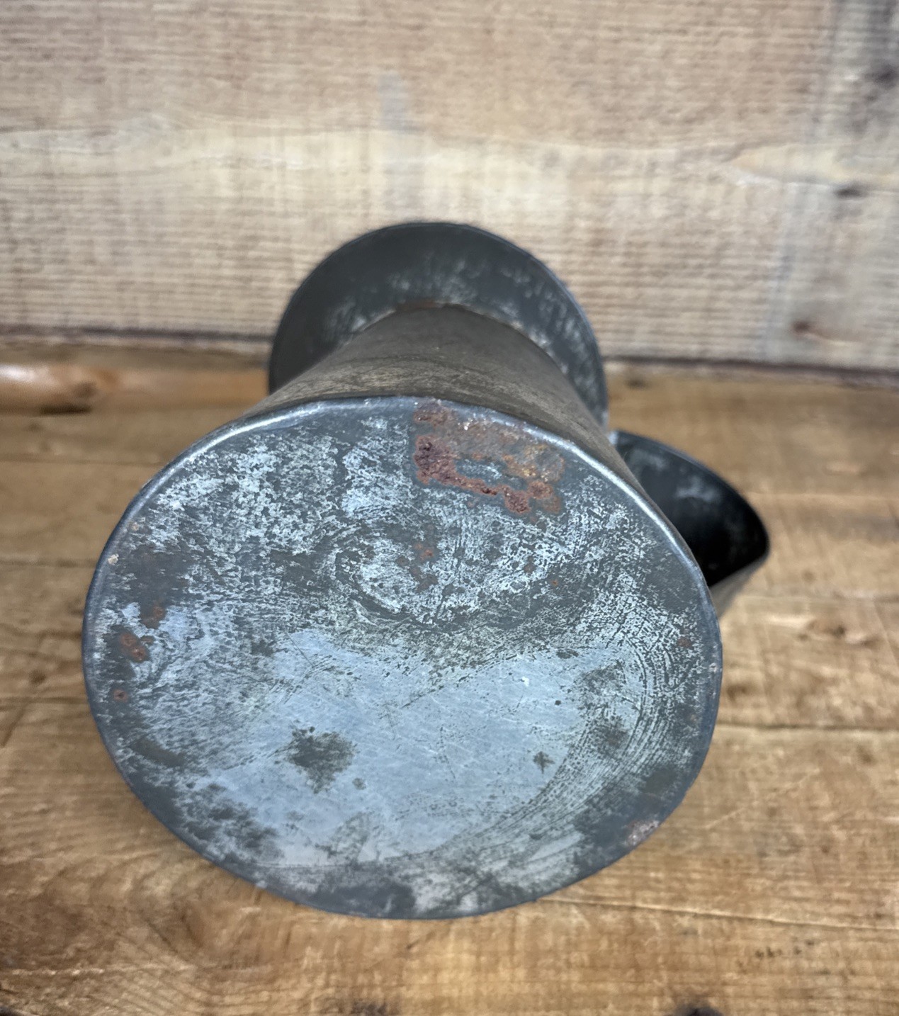 Early Antique Tin Pitcher Tinsmith Made Primitive Pitcher