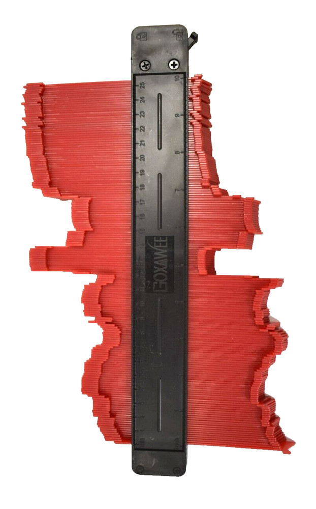 Goxawee 10" Contour Gauge Profile Tool Adjustable Precise Irregular Shape Red