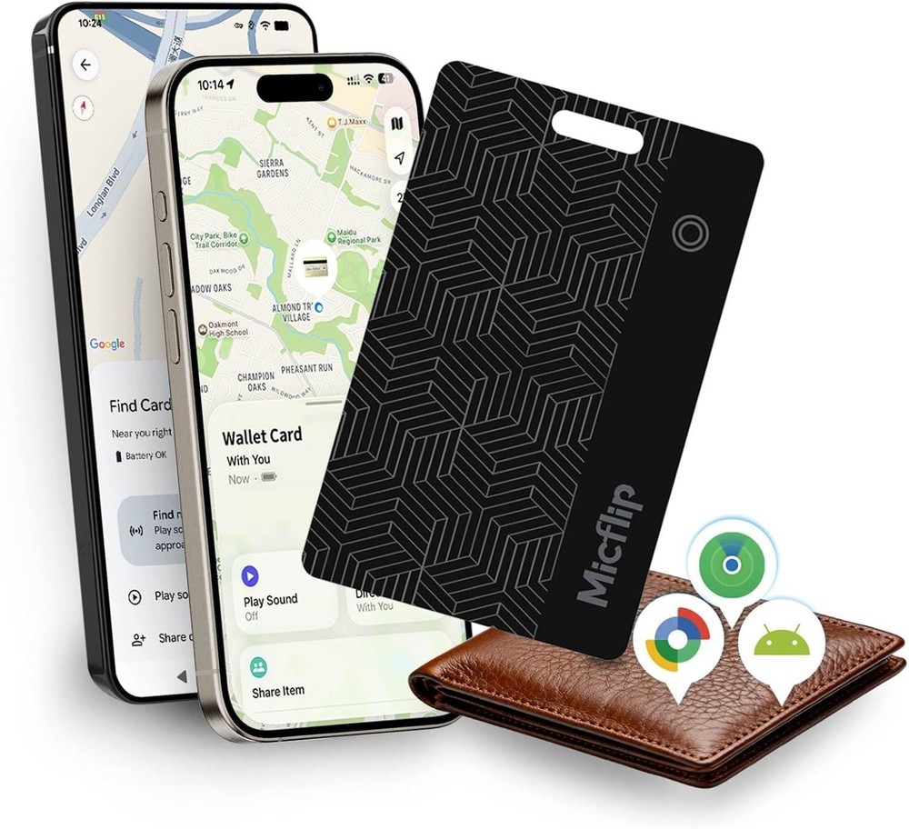 Wallet Tracker Card [Apple Mfi Certified] (Ios and Android) Bluetooth Tracker Ca