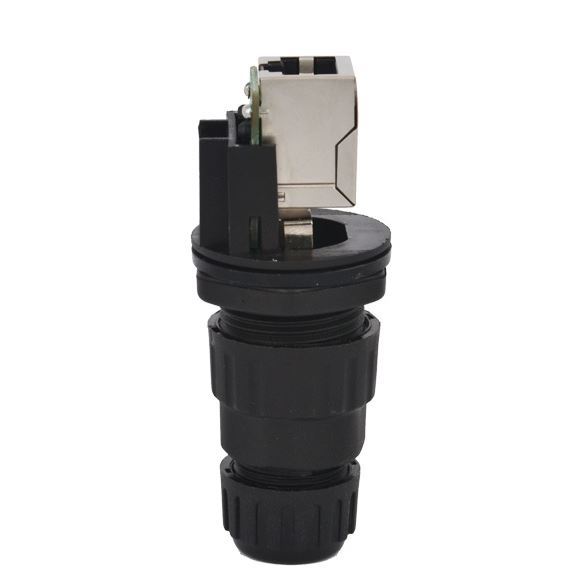 Waterproof IP68 Ethernet RJ45 Panel Mount Pass-Through Connector Socket CAT5-6E