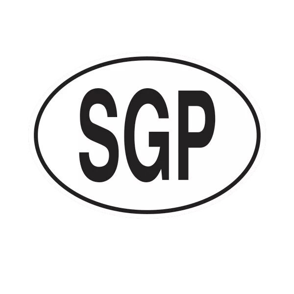 SGP Singapore Country Code Oval Sticker Decal