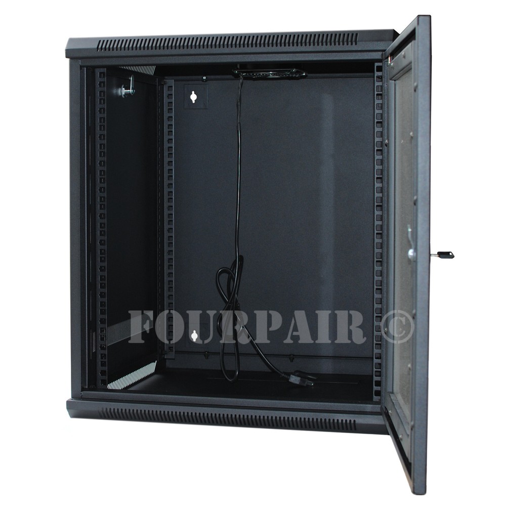 9U IT Wall Mount Network Server Data Cabinet Rack Locking Lock & Key - 24" Deep