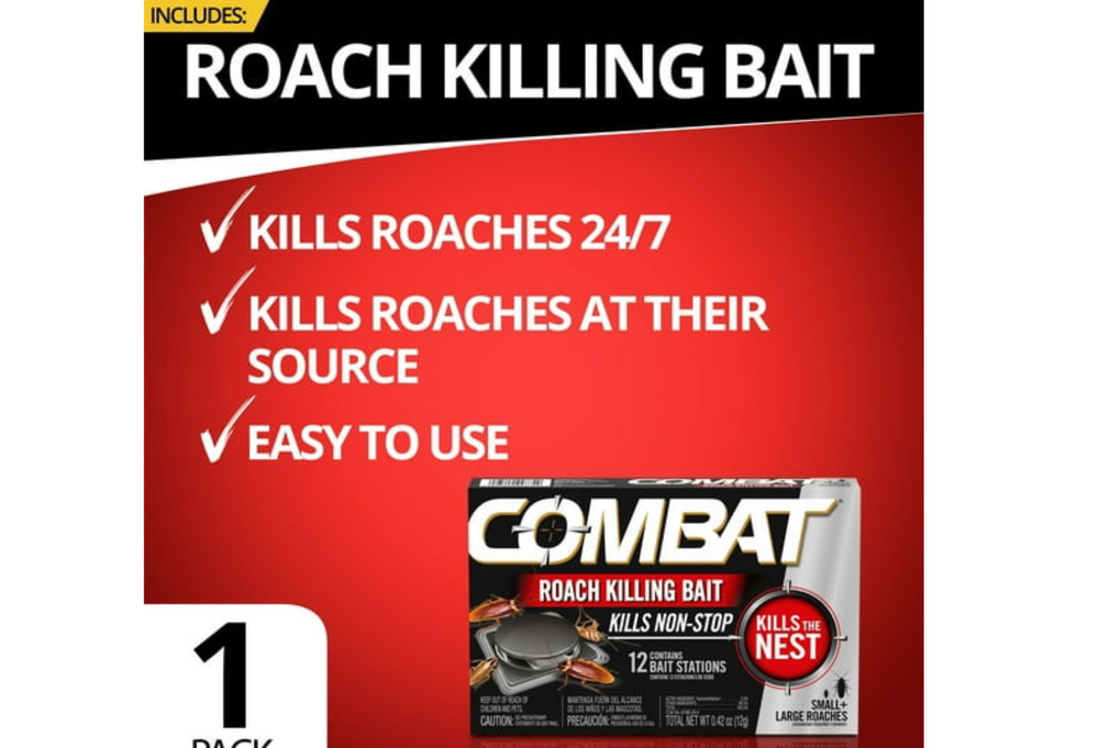 Combat Roach Killing Bait Stations Small Large Roaches 12 Count"
