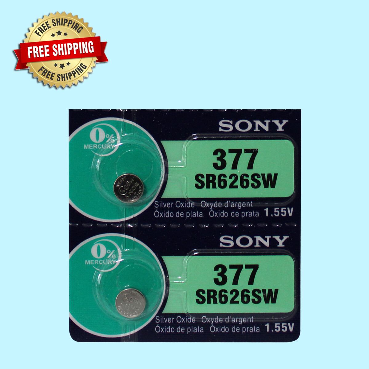 Sony 377 SR626SW Watch Battery (Exp 10/2030 ) 2Pc