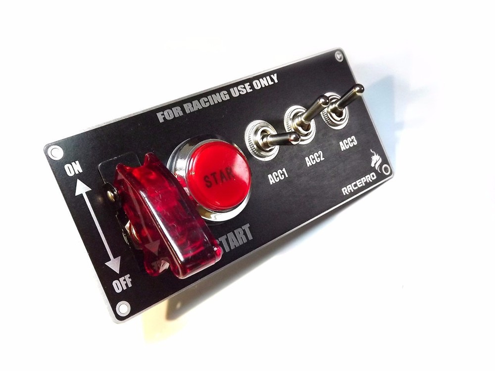 Ignition Switch Panel Push Button Engine Start 3x Toggle for Racing Car 12V