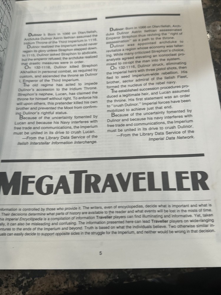 MegaTraveller- Imperial Encyclopedia Reference Manual and Rules 1987