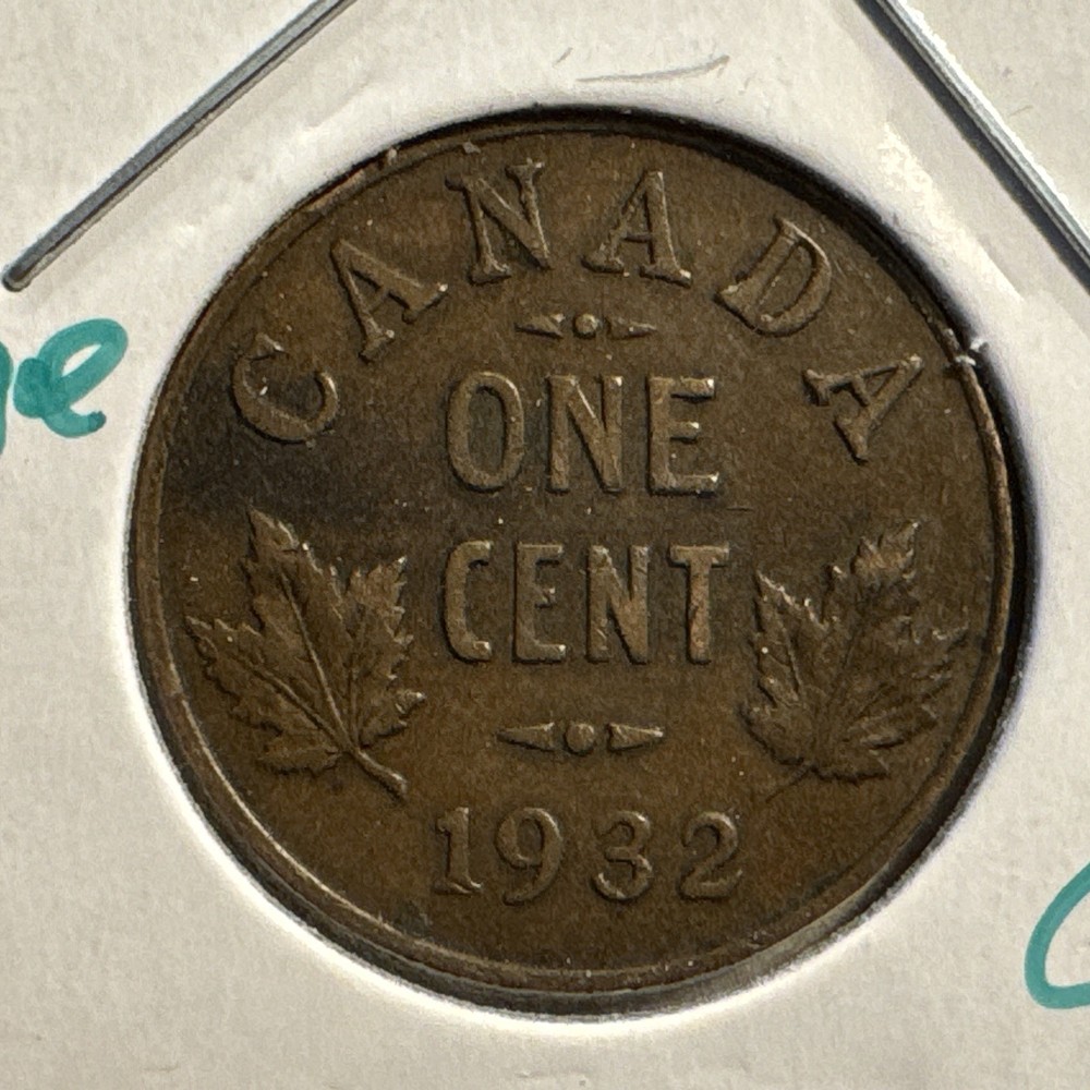 1932 Canada 1 Cent Coin Nice circ. Condition. Sharp detail.