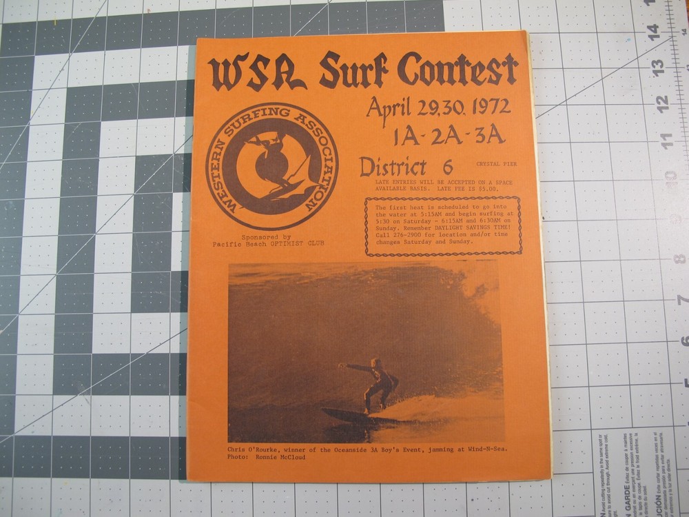 vtg Surfing ephemera- 1972 Surf Contest program District 6