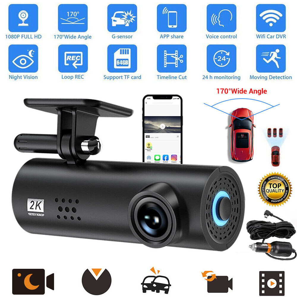Car Wireless 1080P Lens Dash Camera Cam Dashcam Recorder Loop Recording G-Sensor