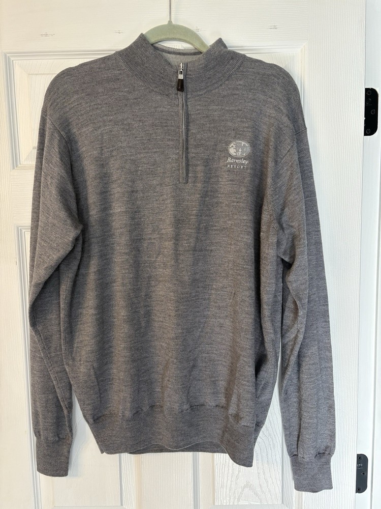 Peter Millar Men's Quarter Zip Golf Pullover Large, Gray, Lightweight
