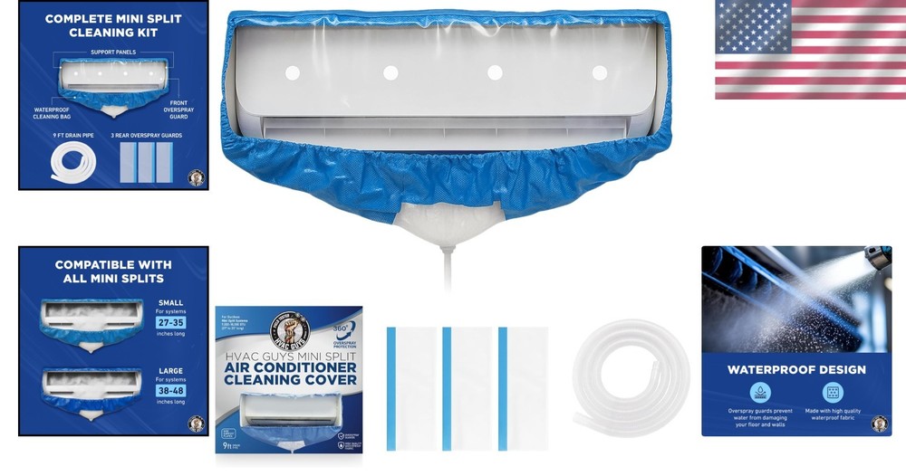 Complete Mini Split AC Cleaning Kit | Durable Waterproof Design & Tools Included