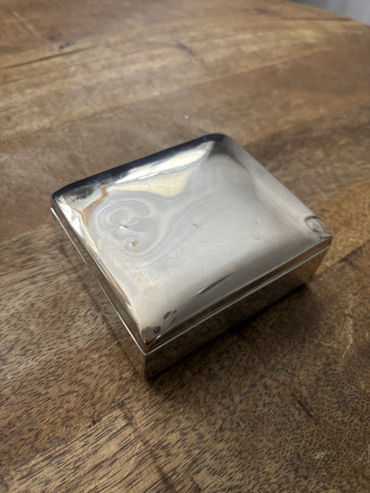 Vintage Presentation EPCA Poole Silver Co Silverplate Trinket Box Wood Interior