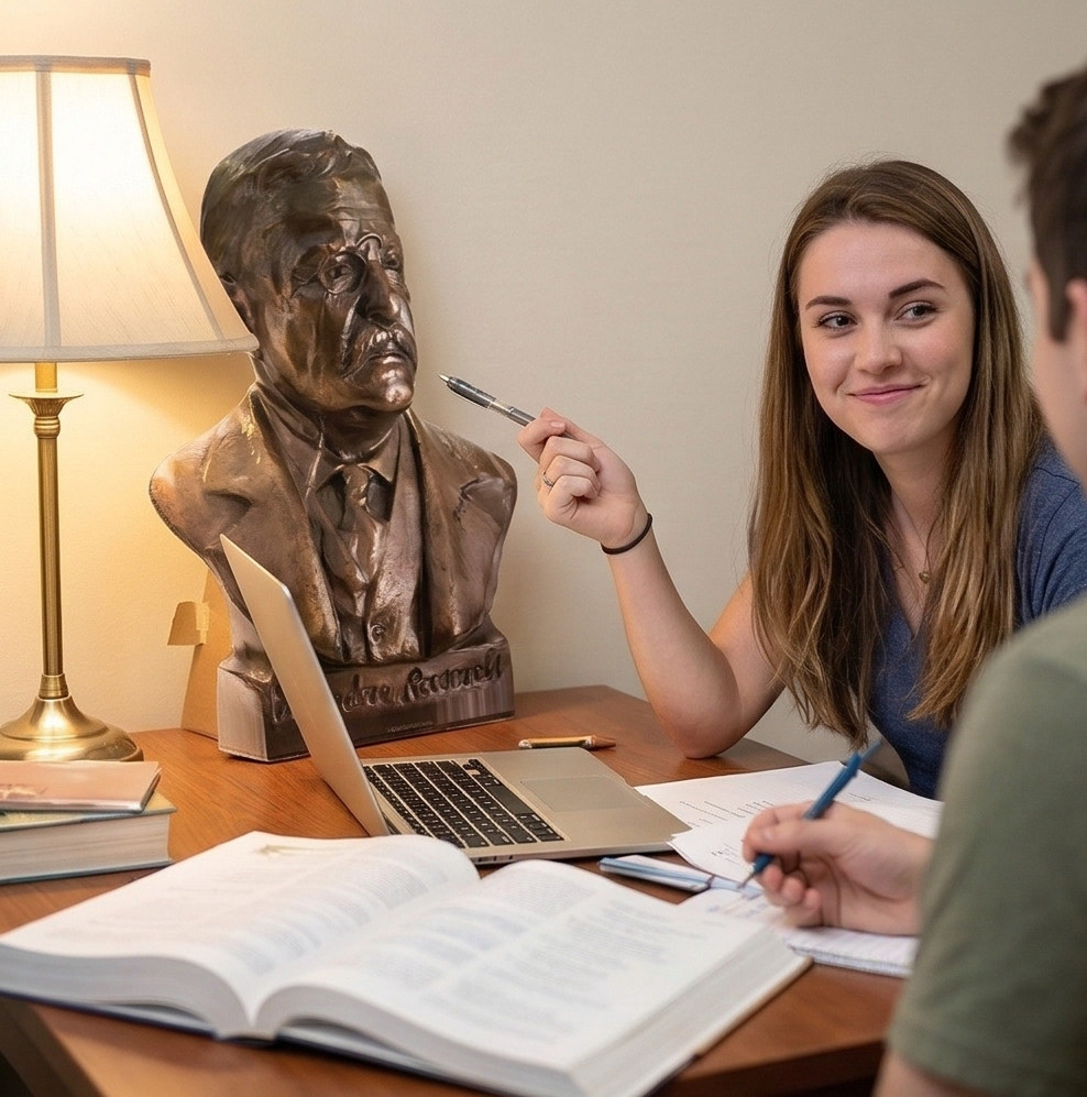 H25955 Theodore Roosevelt Metal Bust Cardboard Cutout, New