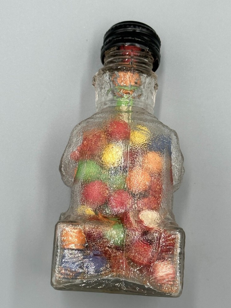 c 1910 Learned Reading FOX BOTTLE or BEAR Glass CANDY CONTAINER Antique E&A 470