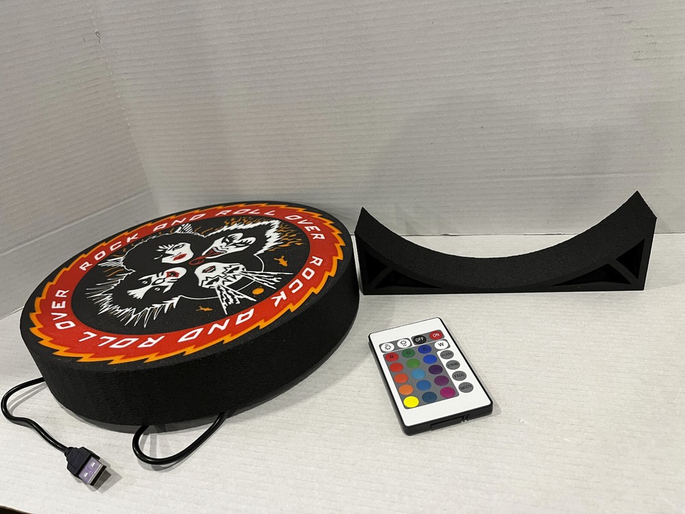 KISS Rock and Roll Over light box, colored bright LEDs with stand and remote