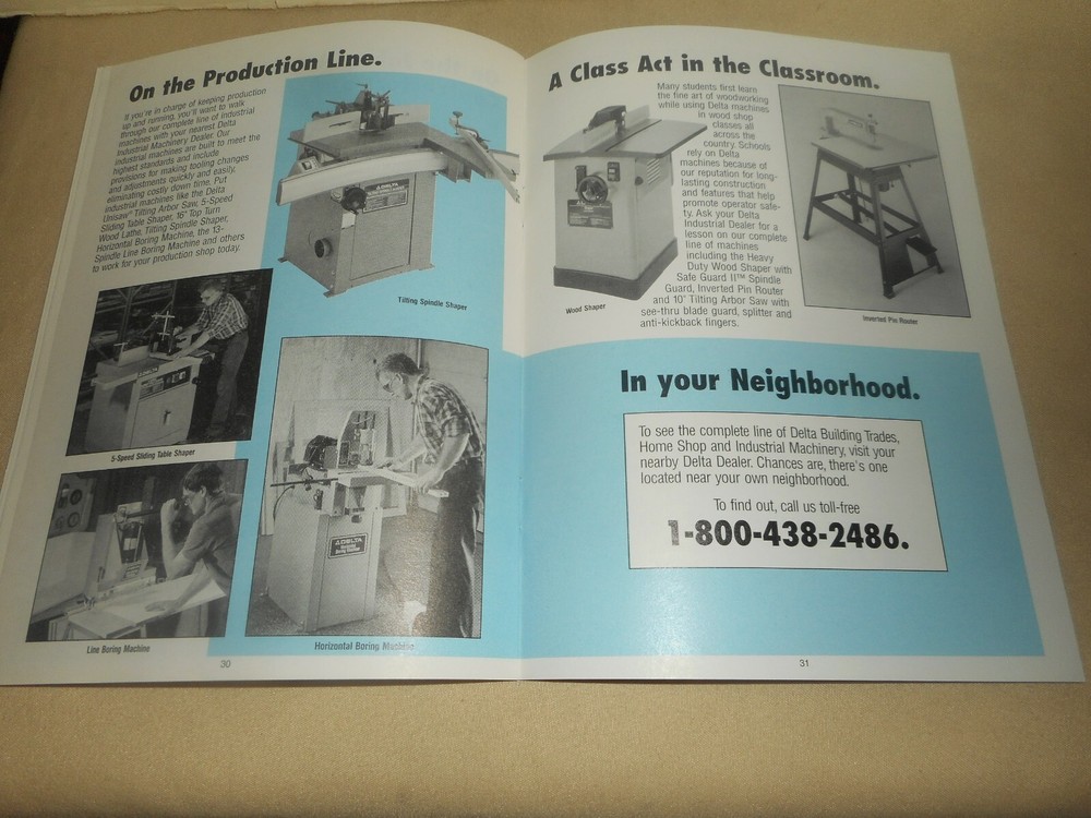 Vintage Delta Power Tools & Accessories Catalog 1995 Tool SPECIFICATIONS 30 pg